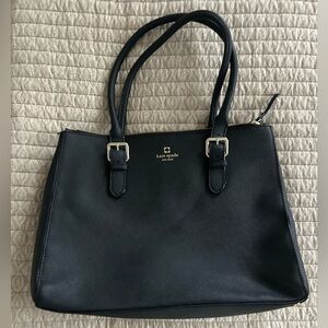 Kate Spade New York black leather tote bag